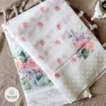 Pushpavika White Floral Organza Saree with Kucchu Detailing - Image 3